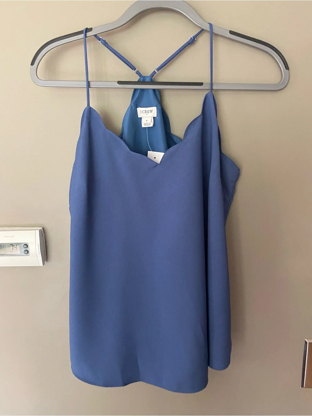 NWT J. CREW Scalloped Spaghetti Strap Cami Tank Racerback Size 8